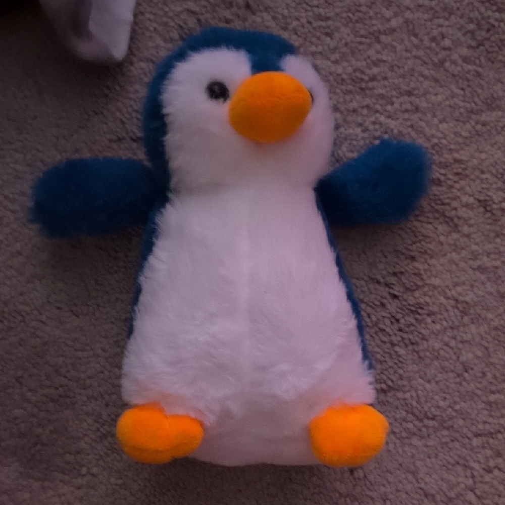 Blue and White Plush Penguin Toy